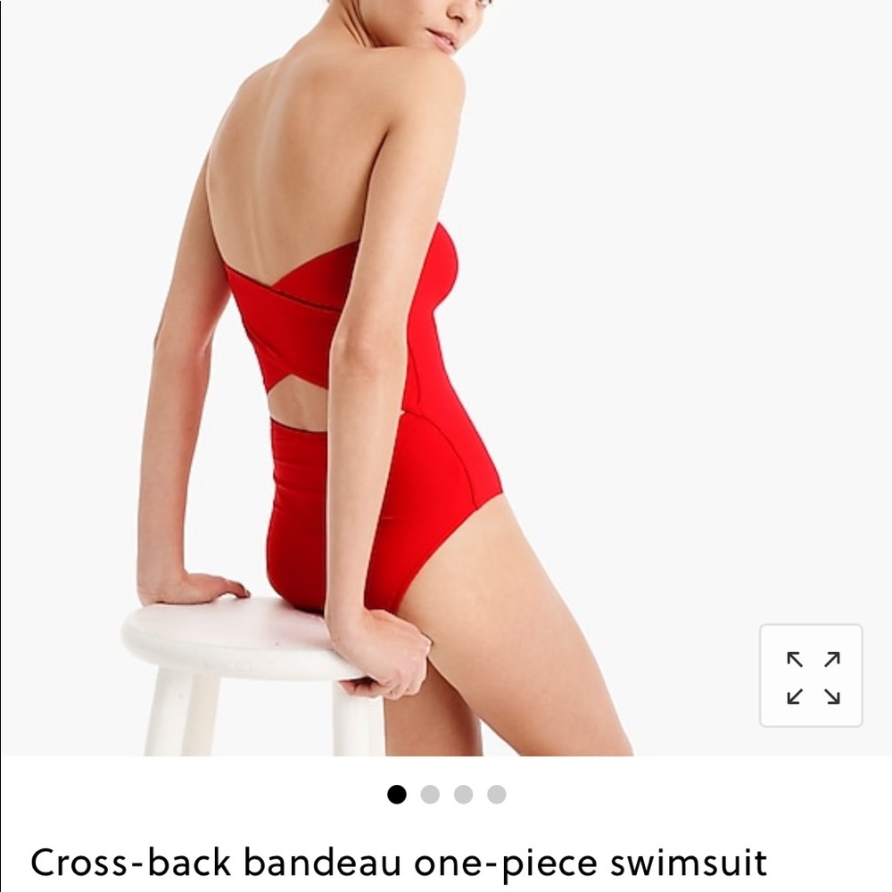 J Crew red one piece swim